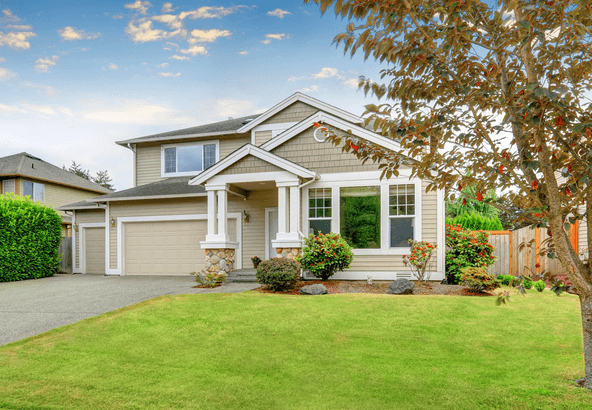 Homes are still selling in South Jersey: a two-story home with a front porch and attached garage